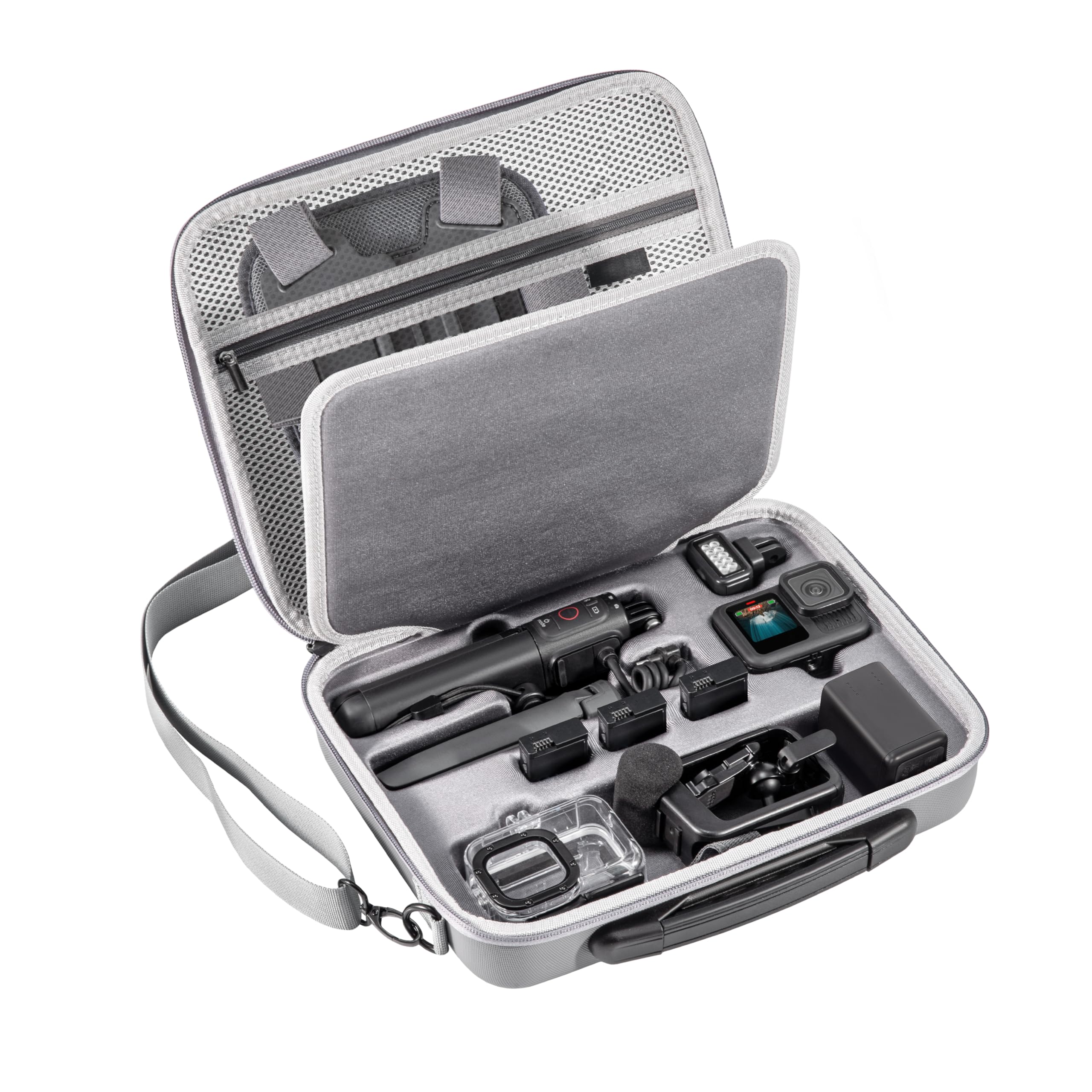 Carrying Case for GoPro Hero 13 12 11 10 9 8 7 Action Camera Hard Organizer Case Carrying Bag Accessories Travel Storage Chest Mount/Media Mod/Volta