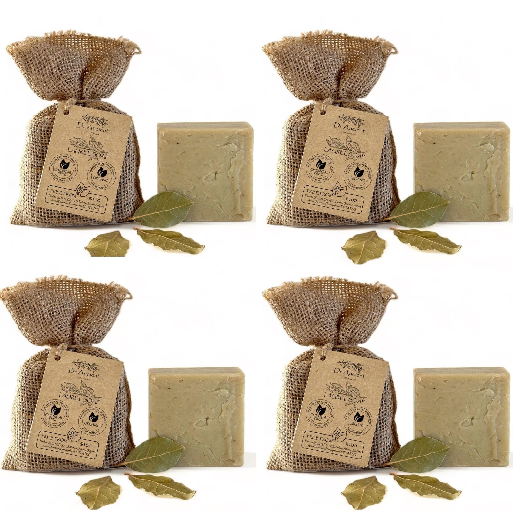 Dr.Ancient Aleppo Laurel Soap Bar, Organic Soap Bars Handcrafted the Traditional Way, Natural, Vegan