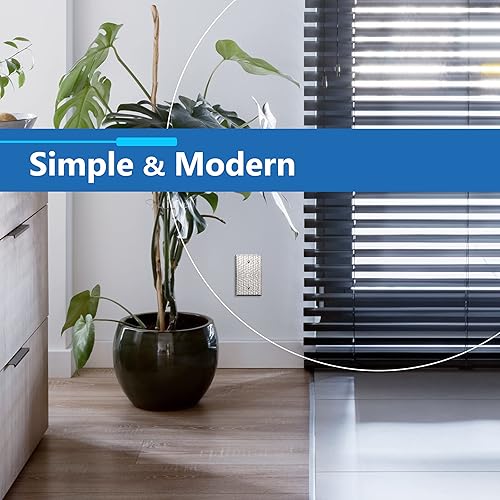 Vista 102 de LIDER Placa de pared de metal en blanco, cubierta de salida de acero inoxidable, resistente a la corrosión, tamaño mediano de 1 banda, 4.88 x 3.11