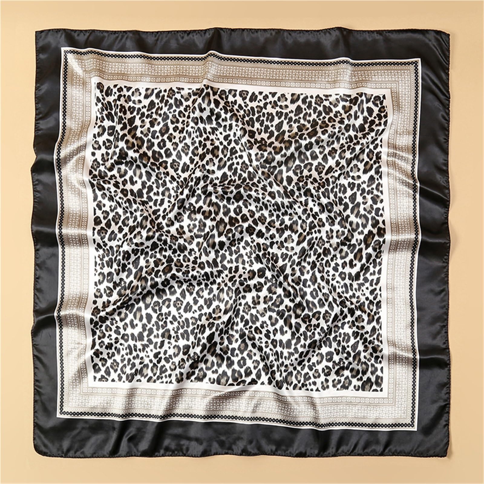 Bufanda de Seda for Mujer, Bufanda de Seda Cuadrada de 90x90 cm, Chal de satén Suave con Flores Hermosas for Mujer, pañuelo for el Cuello