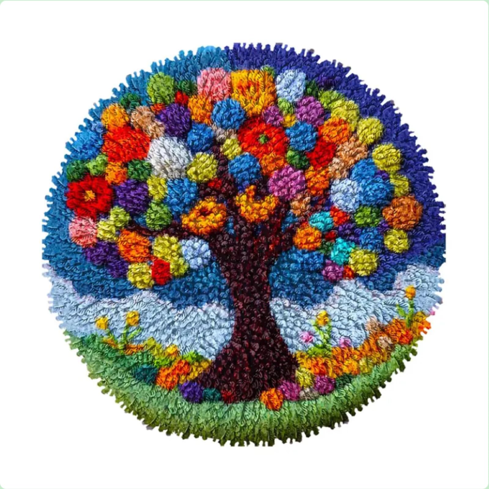 XDEGHUANGSS DIY Latch Hook Rug Kits Life Colored Tree Carpet