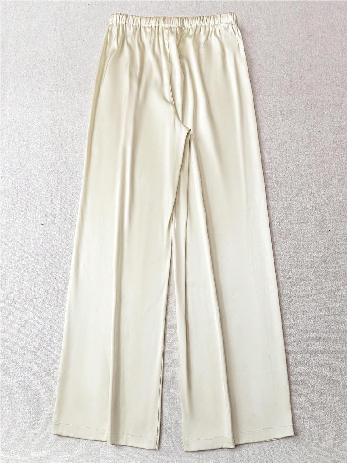 SHENHE Women's Satin Wide Leg Pants Drawstring Flowy Dressy Silky Business Casual Work Pants - Image 3