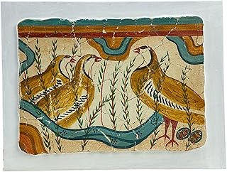 Fresco of the Partridges – Handmade Minoan Art from Knossos Palace, Hand-Painted in Greece, 8.27 in Wall Decor