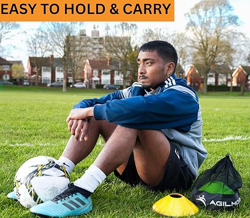 Miniatura 6 de Conos de fútbol flexibles (juego de 60504025) con bolsa de malla y correa, conos deportivos para fútbol, baloncesto, equipo de entrenamiento de