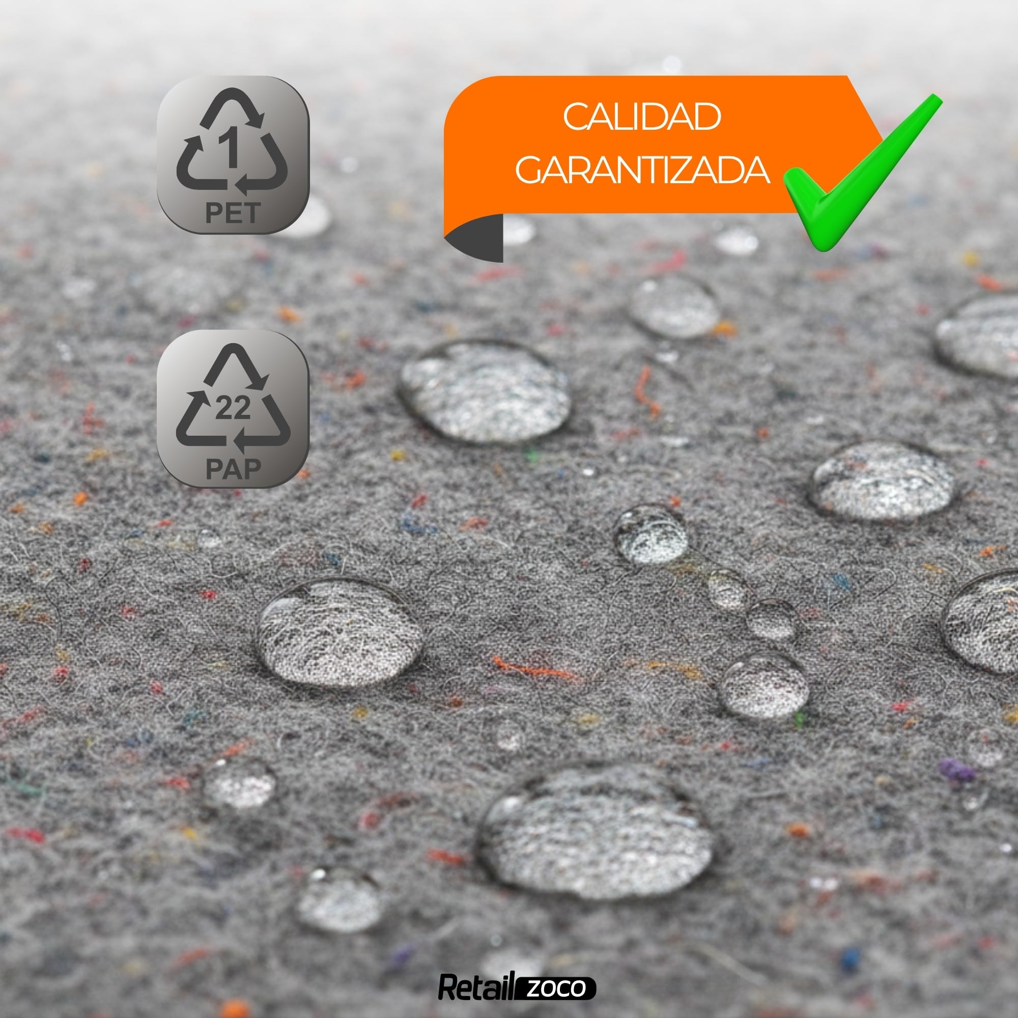 Fieltro Protector de Suelos Pintor, Rollo Fieltro para Suelo y Muebles, Producto reciclable, Uso en Reformas, Pintura y Mudanzas, Capa Polietileno Antideslizante 180 g/m2, 1 Rollo de 90 cm x 20 Metros
