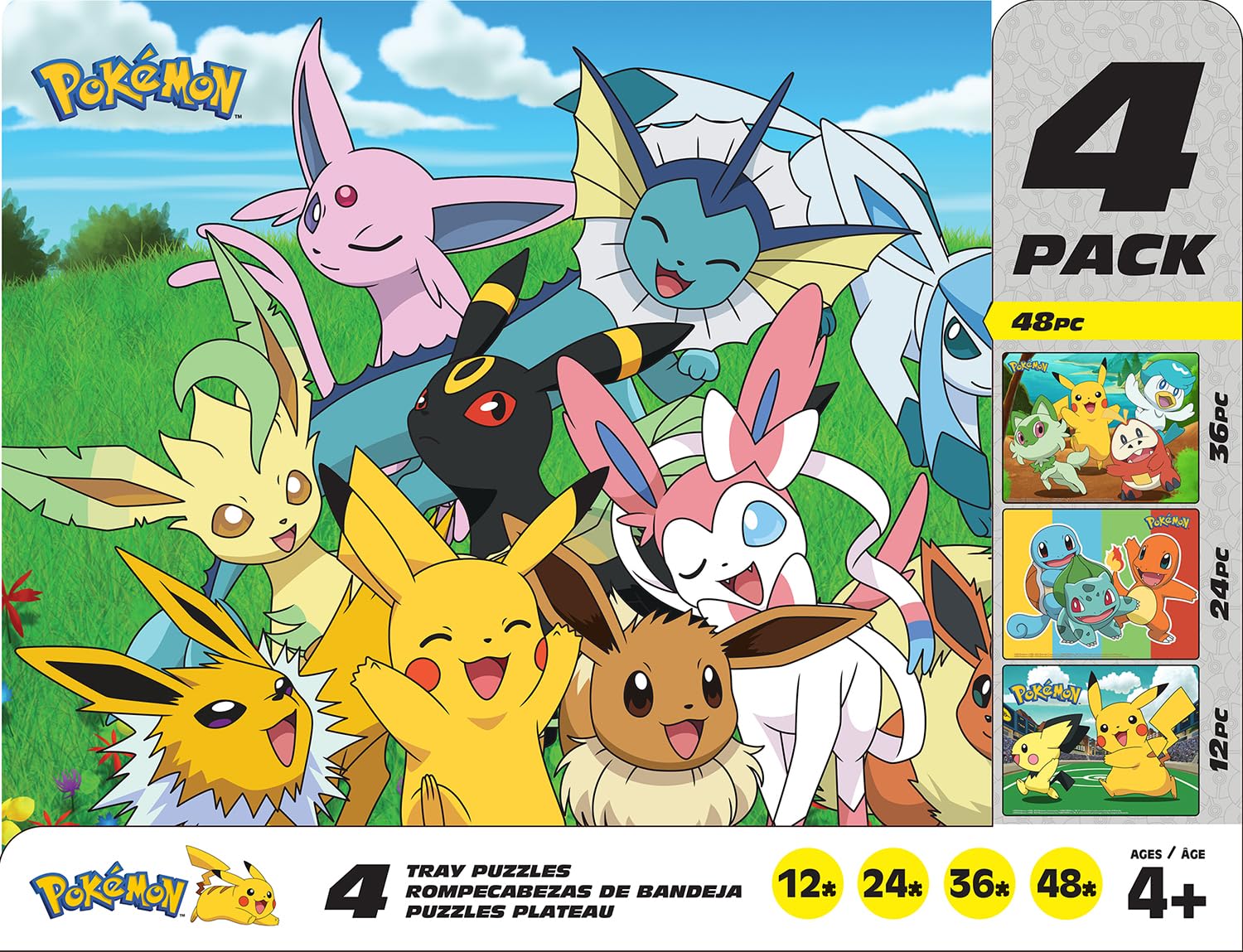 Buffalo Games - Pokemon - Play Time - Four 12-48 Piece Puzzle Board Preschool Tray Puzzles - Finished Puzzle Sizes are 14 x 10.75in