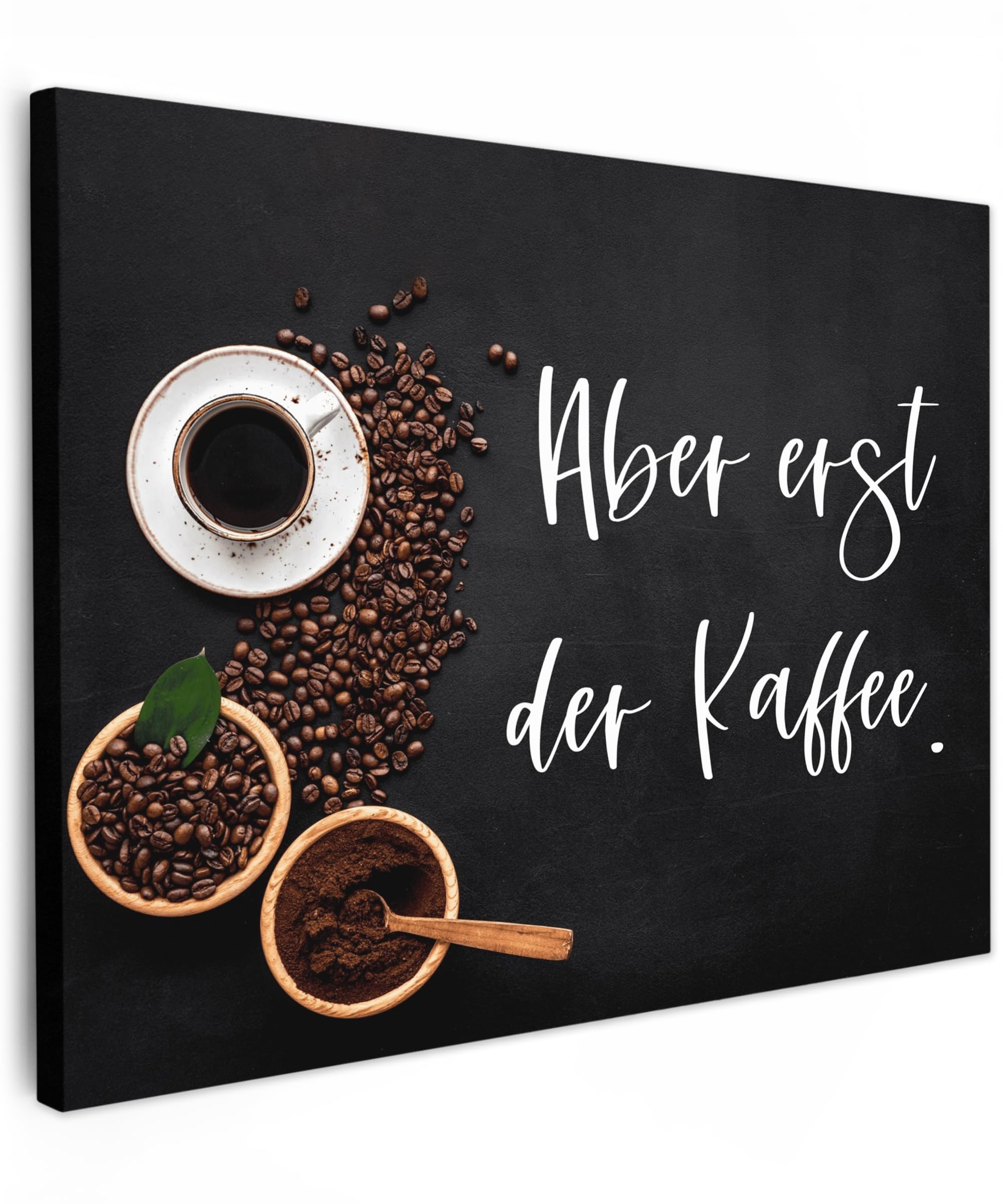MuchoWow© Canvas Wall Art Work 31"x24" / 80x60 cm House Decoration for Living Room Home Decor Pictures Walls Proverbs - Kitchen - Quotes - Coffee — image 1