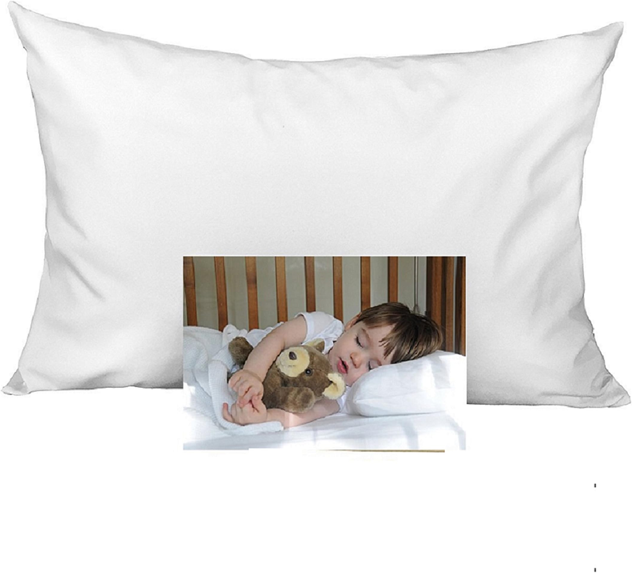 2 Set Travel Toddler Pillowcase 100% Cotton White 500 TC Cases for Pillows, Baby, Travel, Toddler Travel Baby Pillow Case Size 12"x16" Zipper Closure Envelop Style Pillowcases (White, 12''x16)
