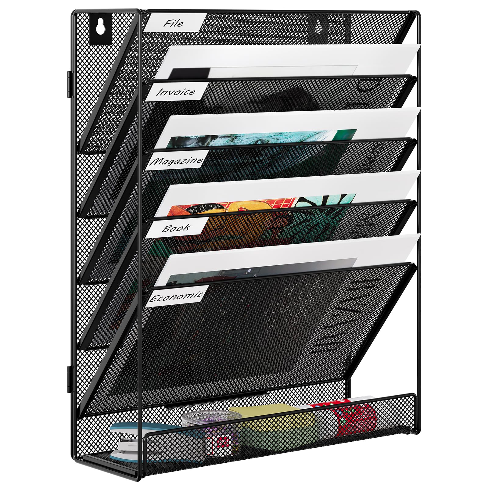 Organizer Da Parete EasyPAG 6 Ripiani - Porta Riviste, Posta E Documenti In Rete Metallica - Foto 5