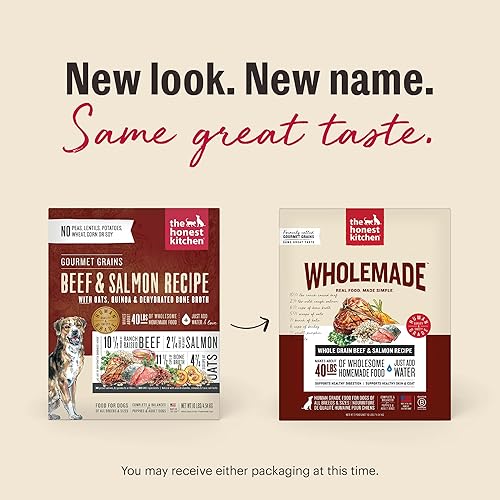 Miniatura 2 de The Honest Kitchen Alimento gourmet deshidratado para perros con carne de res y salmón, caja de 10 libras