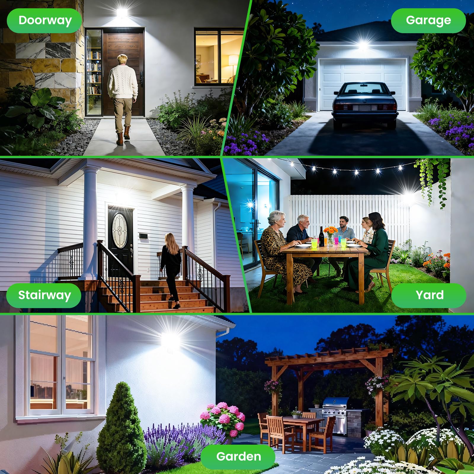CLY Projecteur Extérieur LED avec Détecteur de Mouvement 60W, Spot Extérieur 5200LM Éclairage Exterieur avec Detecteur 6500K Blanc Froid Lampe LED Détecteur de Mouvement IP66 pour Garage, Balcon