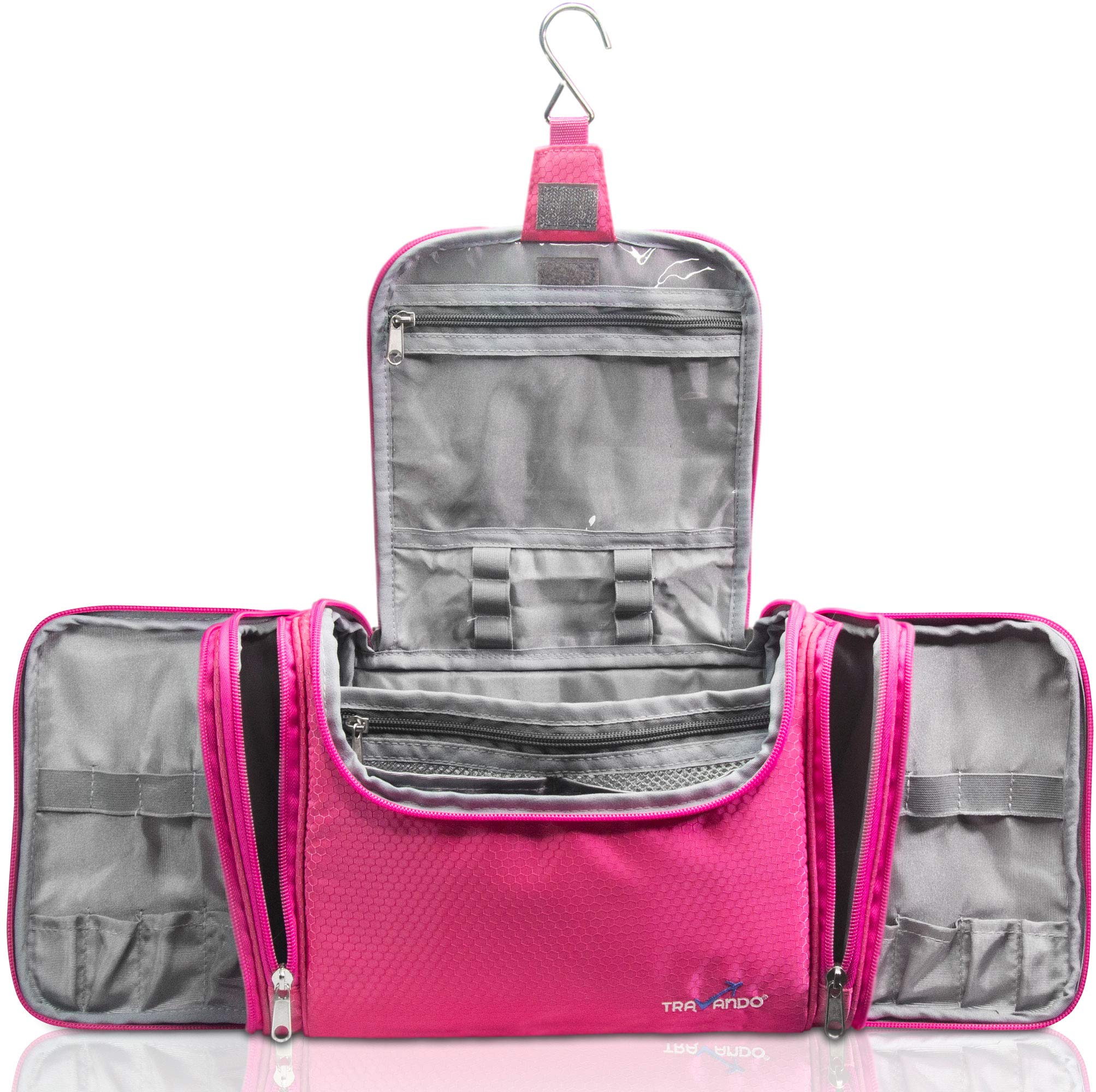 TRAVANDO Neceser Mujer Grande XXL, Bolsa de Aseo para Colgar, Neceser de Viaje, Accesorios de baño, Bolso de Maquillaje, Mujeres
