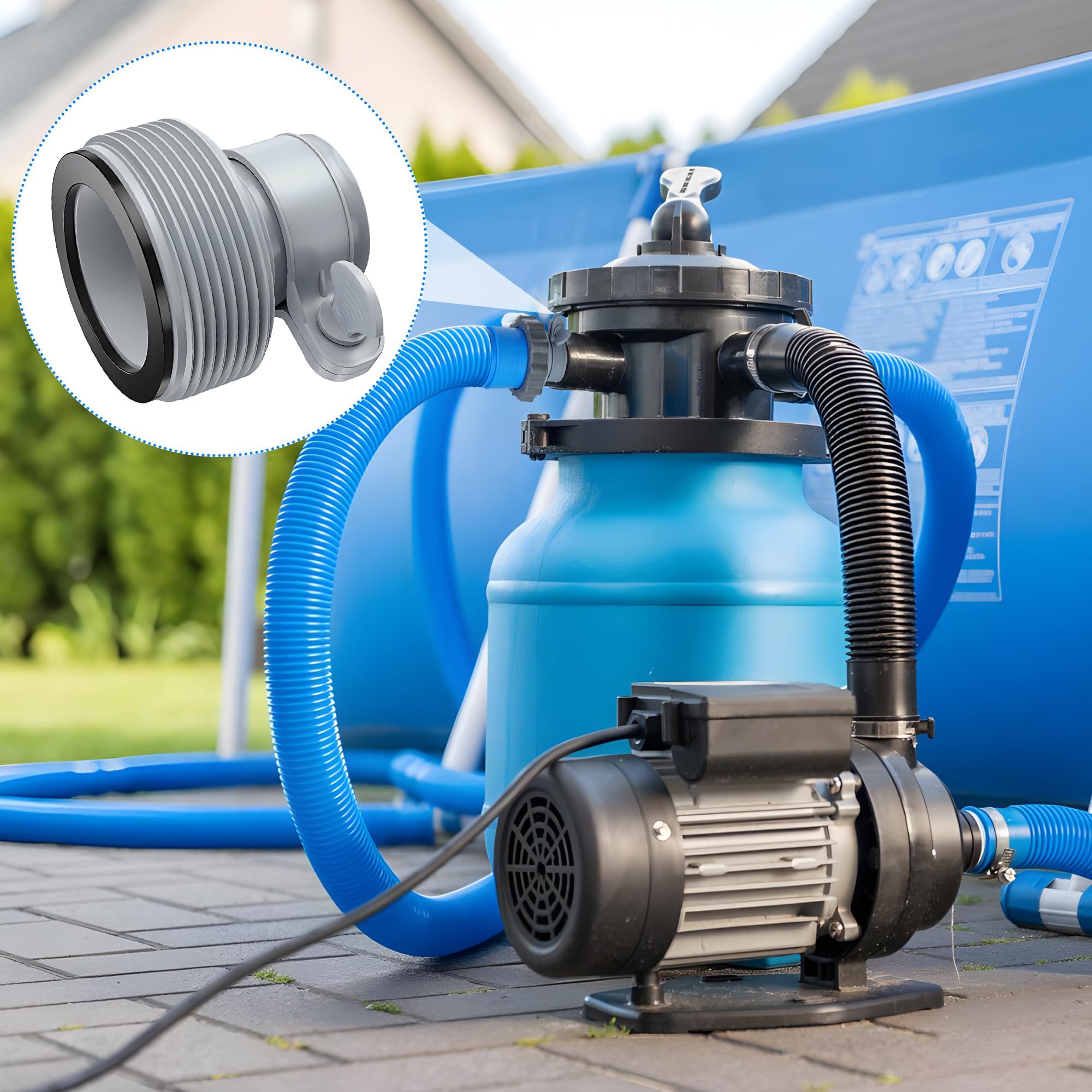 Adattatore per Piscina B - 4 Pezzi Connettori per Tubo Spiralato, Raccordi da 1.5" - Accessori per Piscina