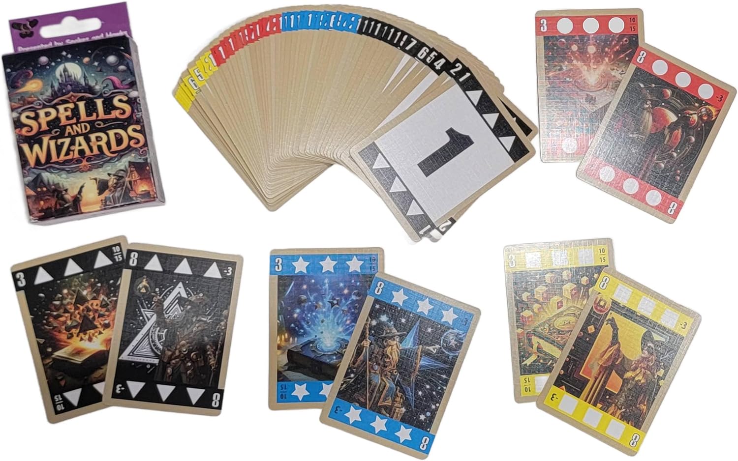 Spells and Wizards Card Game, 2-6 Player Trick Taking Card Game for Family