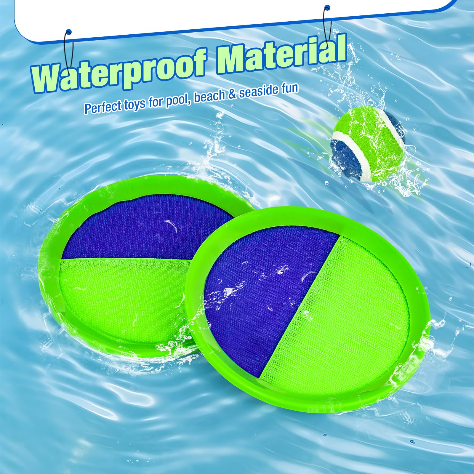 Toss and Catch Ball Game Set - Classic Kids Outdoor Indoor Activity Toys - Great Games for Beach Pool Yard Camping - Sticky Paddle Ball Toy Gift for Toddlers Boys Girls 3 4 5 6 7 8 9 10 11 12 Year Old