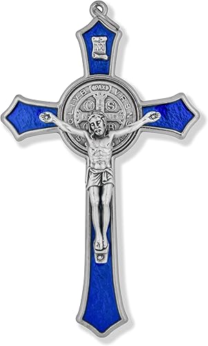 Gran cruz pectoral de San Benito con esmalte de color (azul)