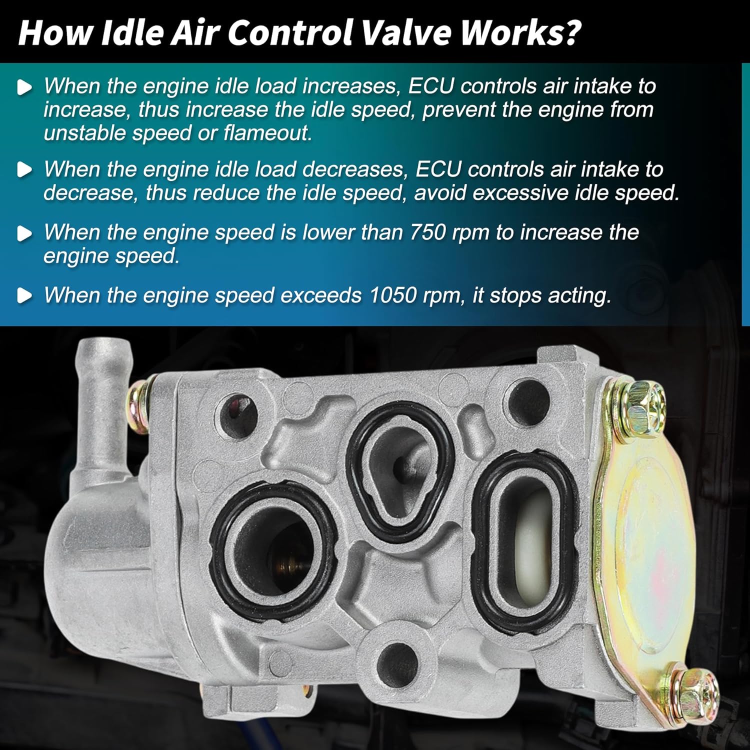 Fast Idle Air Control Valve IACV for Honda CR-V 1997-2001 2.0L Idle Air Control Valve for Honda Accord 1994-1997 2.2L Replace No.16500-P0A-A00/16500-P0A-A01