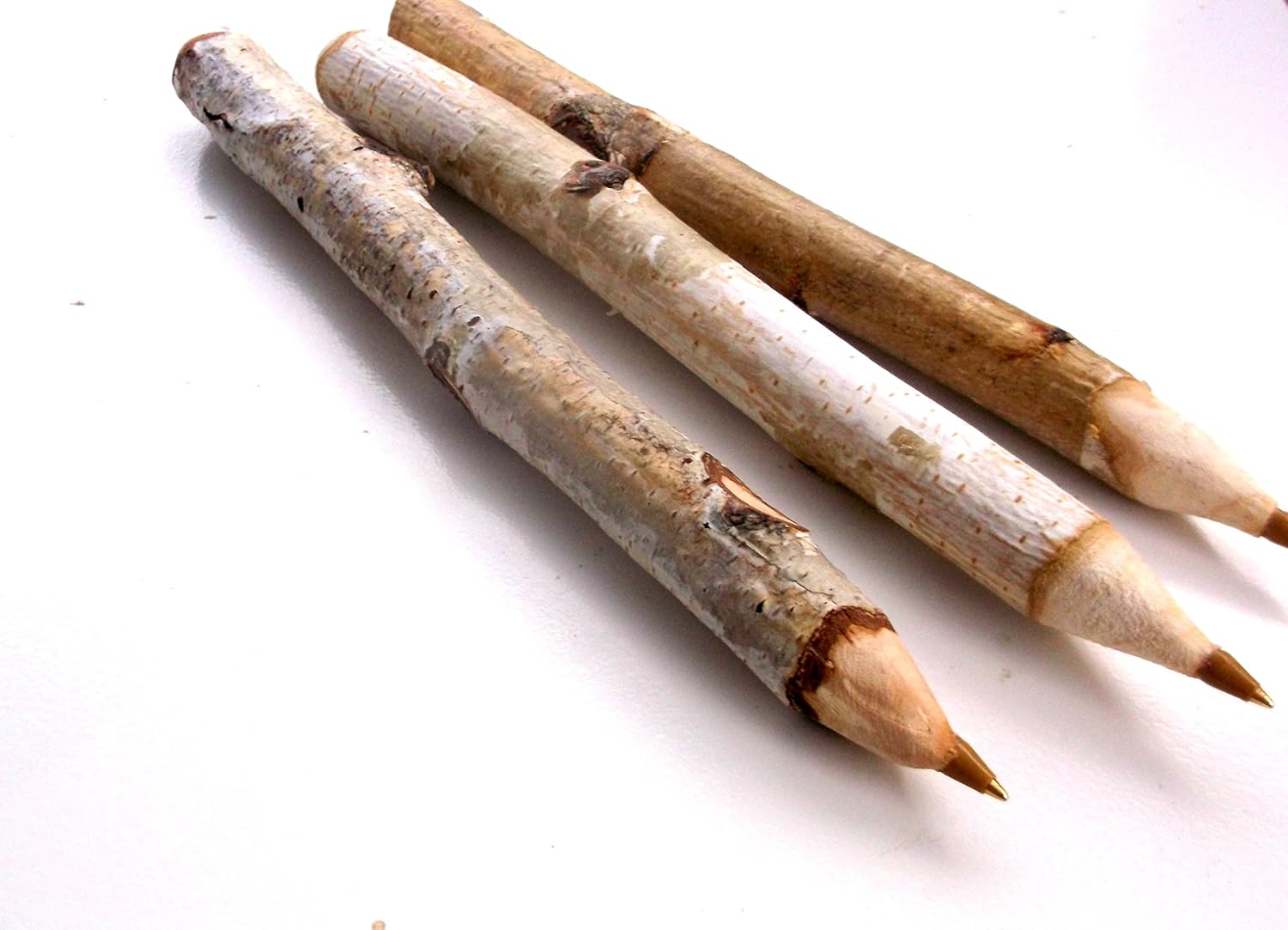 Tree Branch Twig Pens Set of 3 White Birch Twig Pens