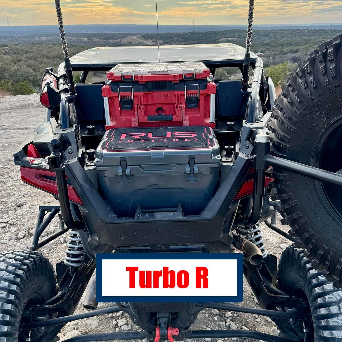 Cooler Mount Compatiable with Yeti Tundra 35 Quart Cooler - Works with RZR Turbo R / Pro XP / Pro S - Polaris Lock and Ride - Bed Anchors Included