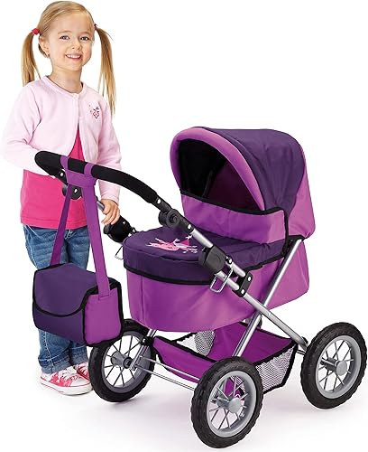 Miniatura 6 de Bayer Design 13013Aa Cochecito De Muñeca, Color Rosa Y Azul + 13012Aa, Cochecito, Carro Muñecas Trendy, Plegable, Lila, Color (13012)