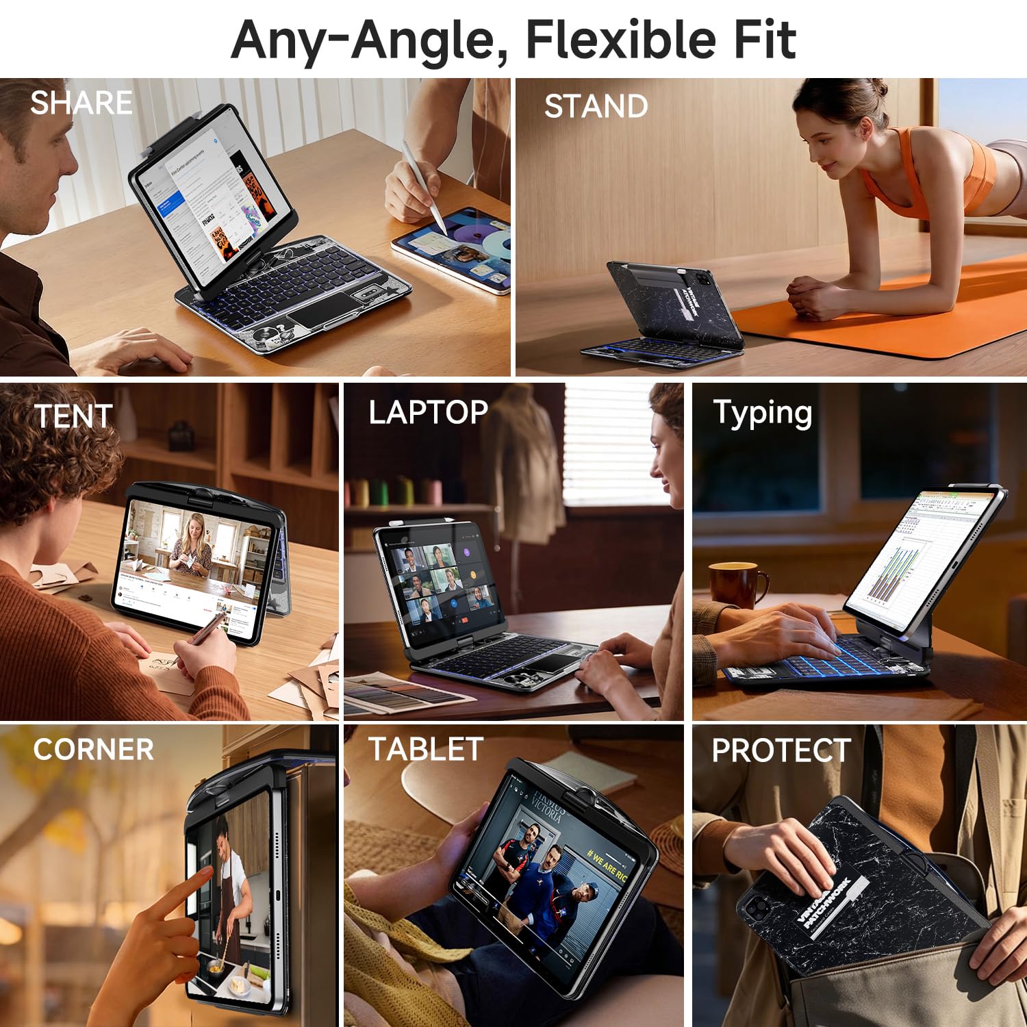 iPad A16 Keyboard Case - 360° Rotation & Magnetic -8 iPad A16 Keyboard Case - 360° Rotation & Magnetic -8