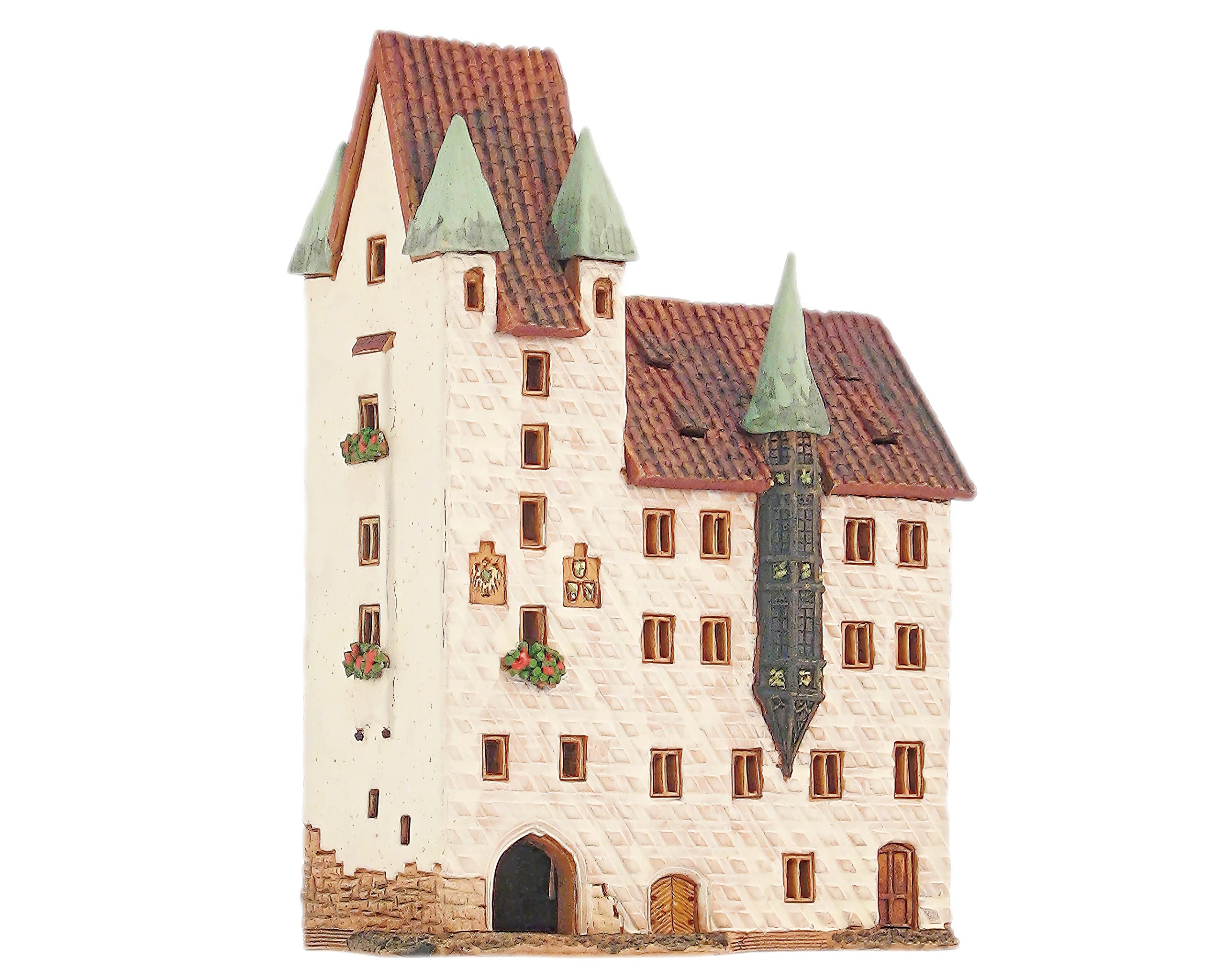 Midene Ceramic Art Tealight Candle Holder Room Decoration Handcrafted Collectible Miniature Aroma Light House Alter Hof House in Munchen, Germany C349