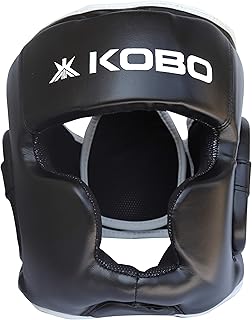 Kobo BXH-01 Medium Boxing Head Guard P.U Leather MMA Headgearufc Fighting Head Guard Sparring Helmet for Kickboxing Karate...