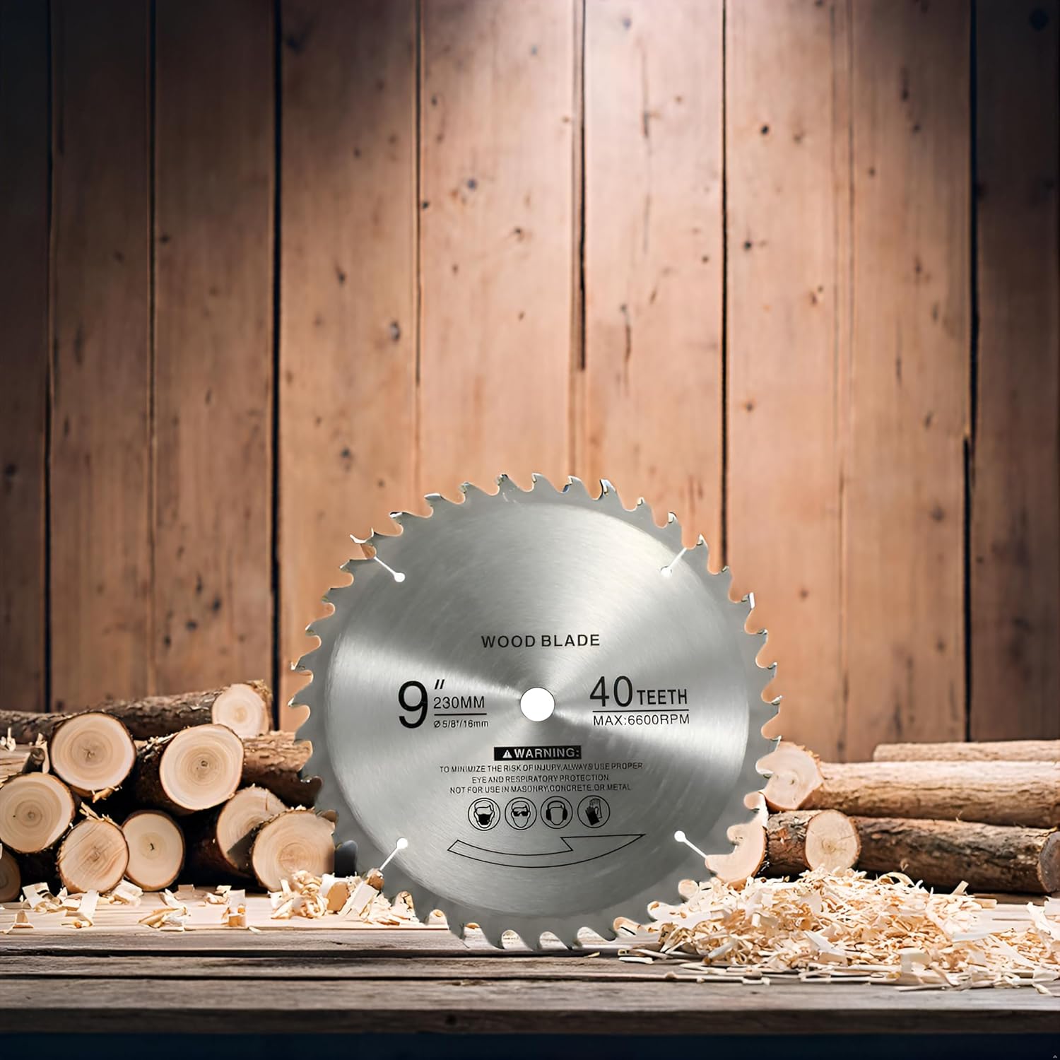 9" 40 Teeth Carbide Tip Wood Cutting Circular Saw Blade Table Saw Blade Miter Saw Blade with 5/8" Arbor for General Purpose