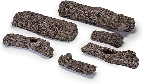 Miniatura 2 de Peterson Real Fyre - Juego de troncos de roble rústico de 24 pulgadas con quemador de llama doble G45 ventilado, luz de fósforo (gas natural)