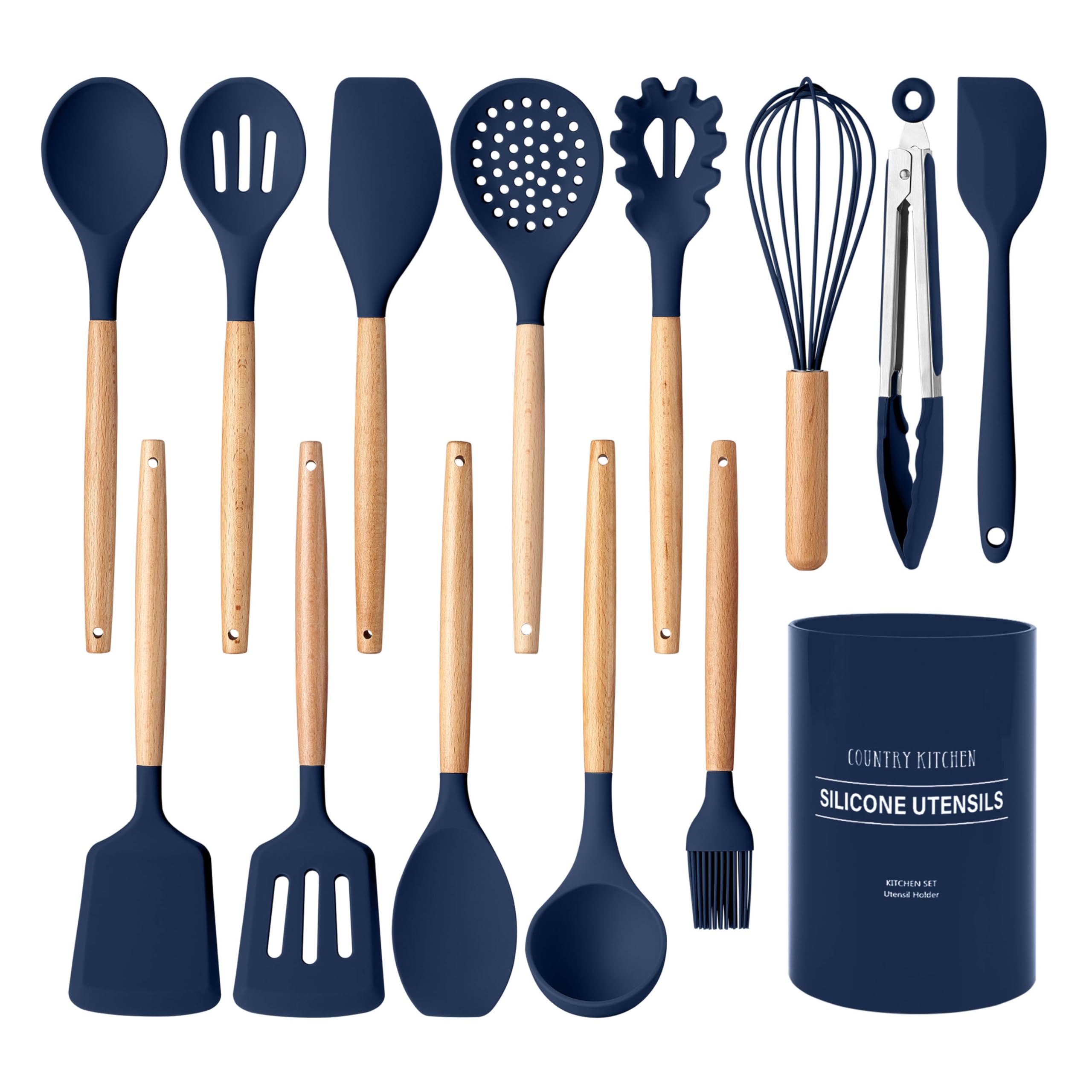 Country Kitchen Non Stick Silicone Utensil Set