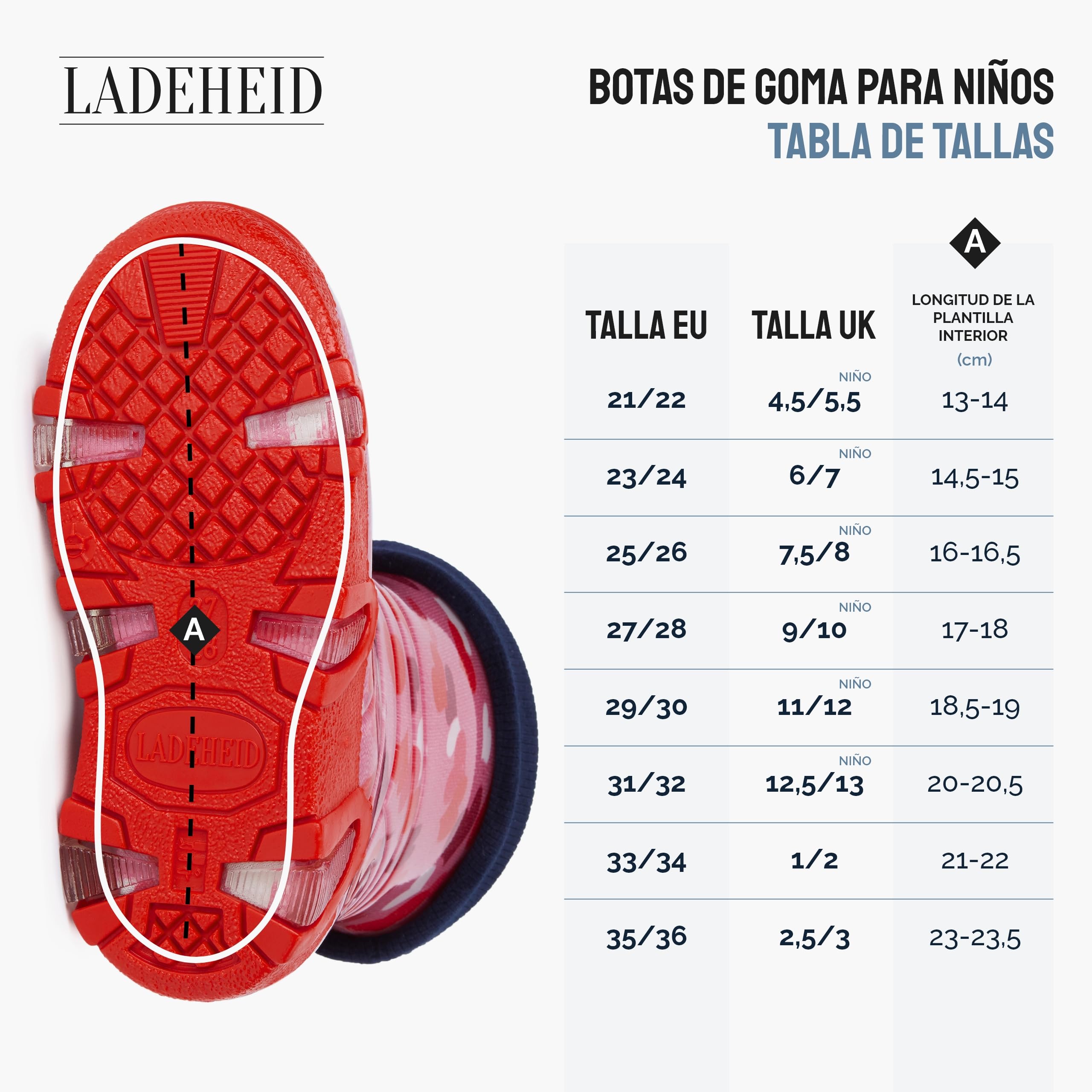 Ladeheid Botas de Agua Zapatos de Seguridad Calzado Unisex Niños Swk — view 6