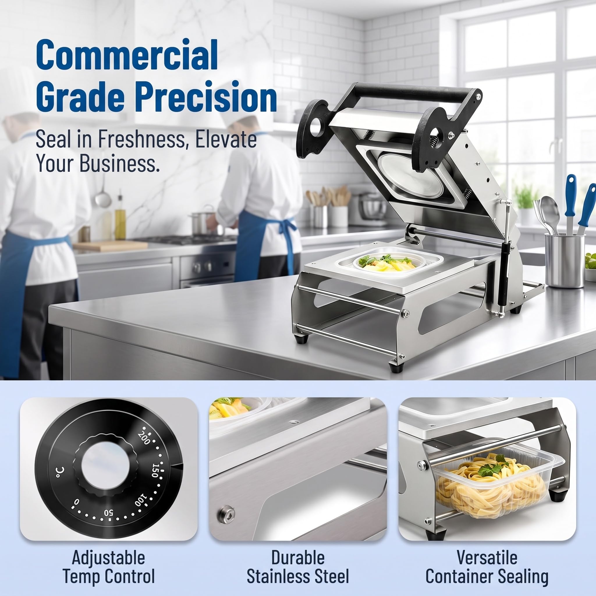 Máquina Semiautomática Para Sellar Bandejas De Alimentos, Selladora Manual De Bandejas, Máquina Para Envasar Loncheras, Máquina Para Sellar Recipientes De Alimentos Y Envasar Comidas Para