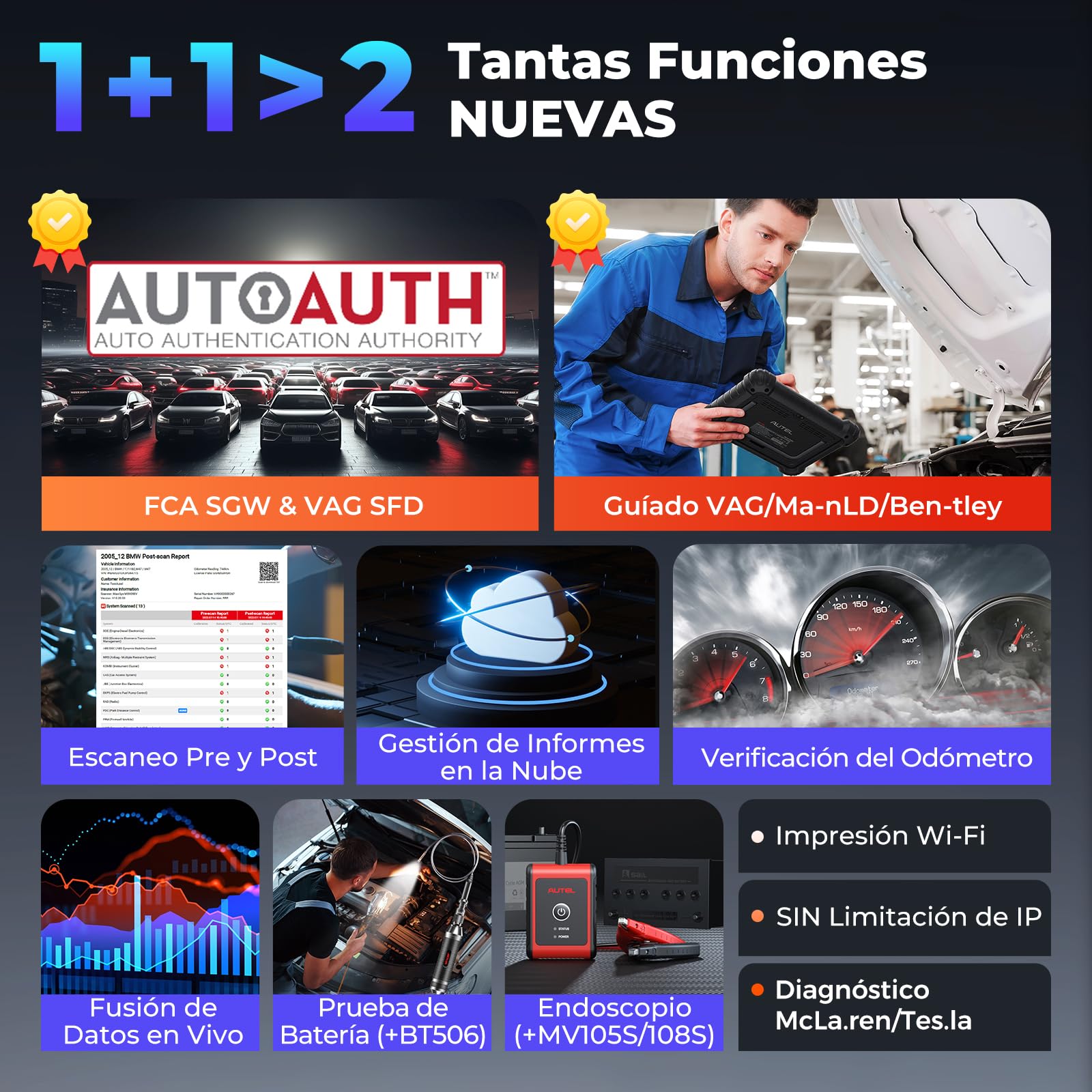 Autel MaxiSYS MS909 OBD2 Diagnosis Coche Multimarca,Inteligente | Actualización Elite II PRO/MS908S PRO II, programación ECU J2534, 40+ servicios, 3000+ pruebas activas, CAN FD DoIP