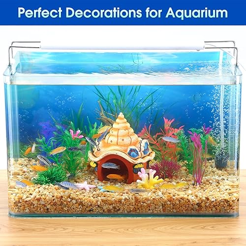 Miniatura 3 de Borlech Juego de 13 piezas de decoración de rocas de acuario y pecera de plástico para plantas