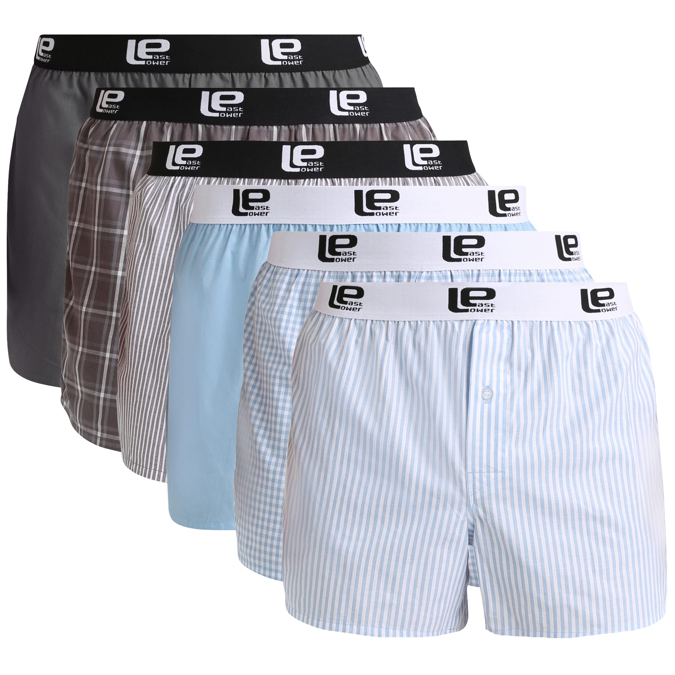Lower East American Boxershorts Herren 10 Pack I 6 Pack aus 95% Baumwolle und 5% Elasthan I Unterwäsche Herren, Unterhosen für Männer
