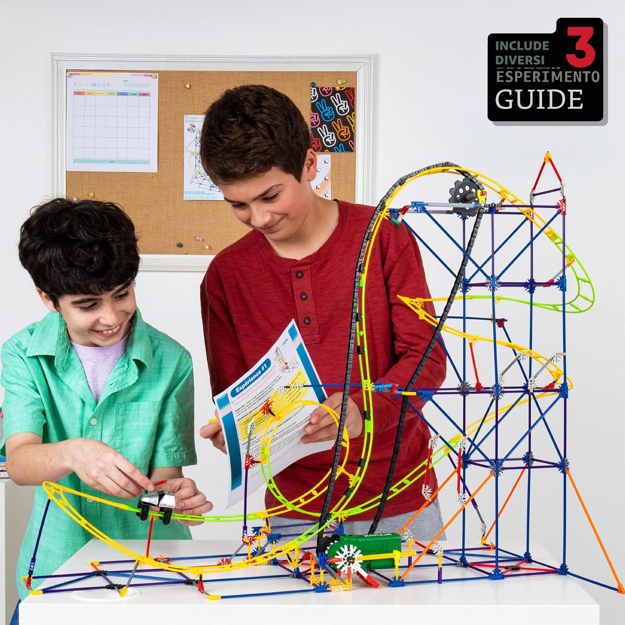 Set Da Costruzione Montagne Russe Esplorazione STEM, K’NEX Education, Basic Fun, 77078, kit apprendimento STEM di 546 pezzi, giocattoli per costruzioni per bambini e bambine dagli 8 anni in su