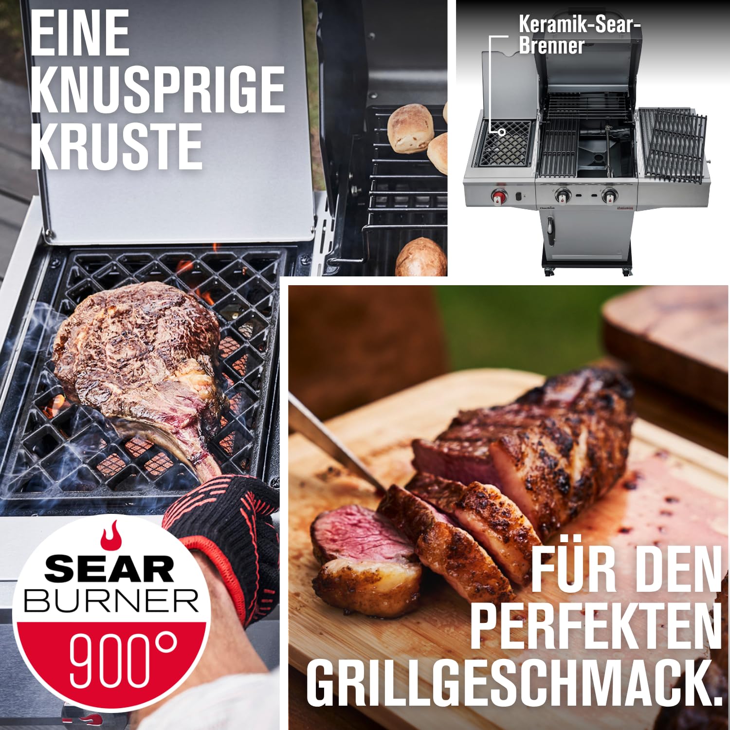 Char-Broil Gasgrill Advantage PRO S - 2 Brenner, TRU-Infrared Technology, 900°C Sear-Brenner, Gusseisen Roste - Ideal für draußen, Garten, Terrasse