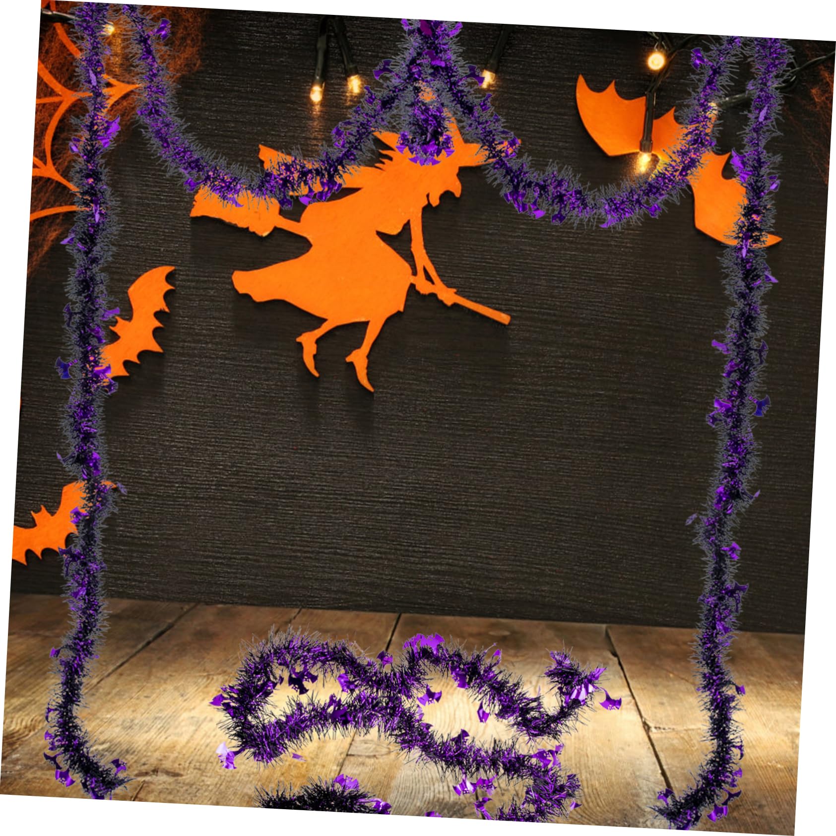 Ciieeo 9 STK Halloween-Dekorationen Halloween atmosphäre Halloween gartendeko Glitzernd Urlaub Lametta Girlande Kürbisgirlande Halloween-Schlafzimmerdekorationen Halloween-Dekorationsraum
