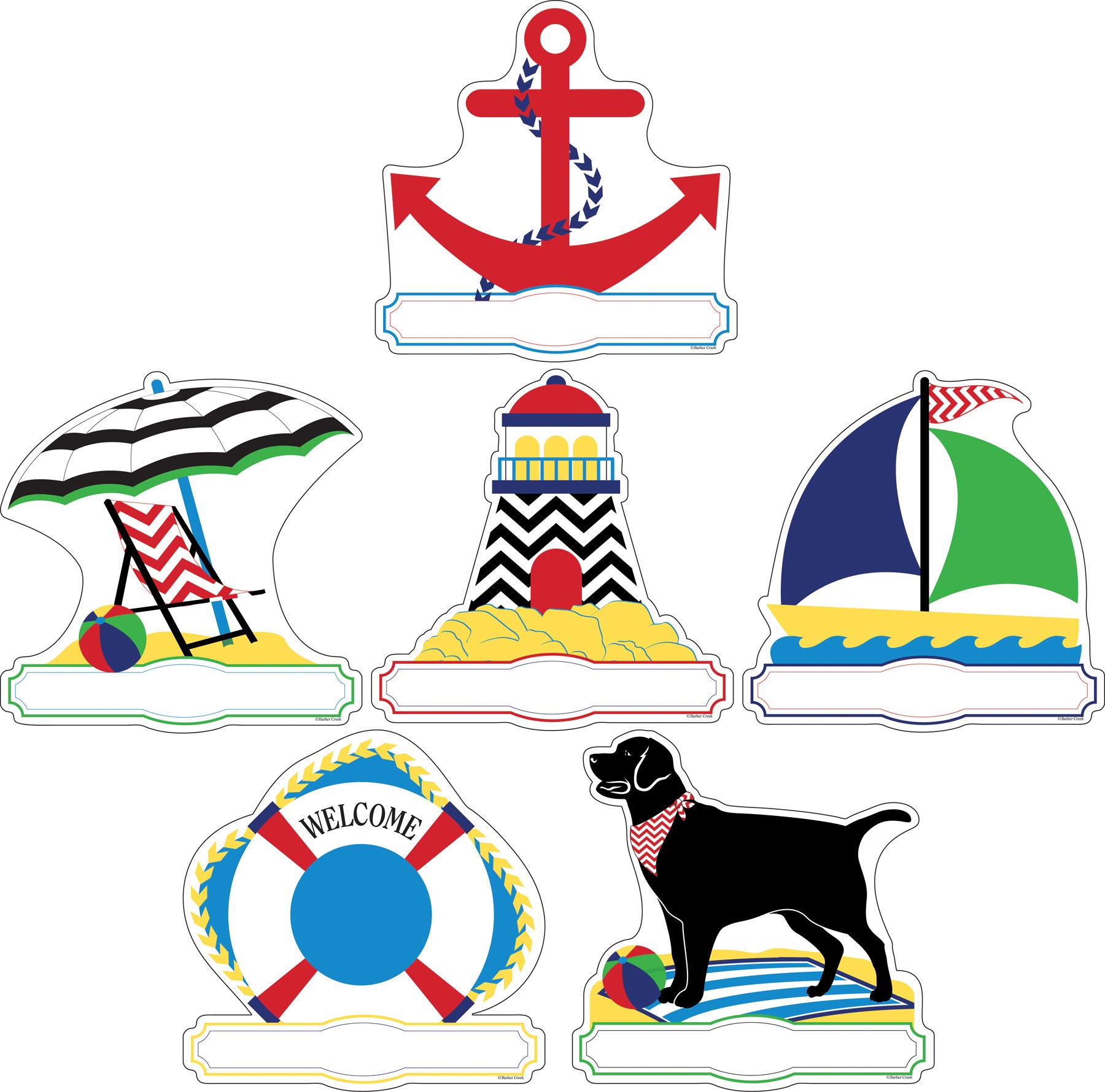 Barker Creek Accents double face Chevron Nautical BC3713 lot de 2 - 3