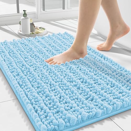 Miniatura 120 de Smiry Alfombras de Baño 24 x 16 pulgadas, Tapetes de Baño de Chenilla Extra Suaves y Absorbentes, Respaldo de Goma Antideslizante, Lavable a Azul