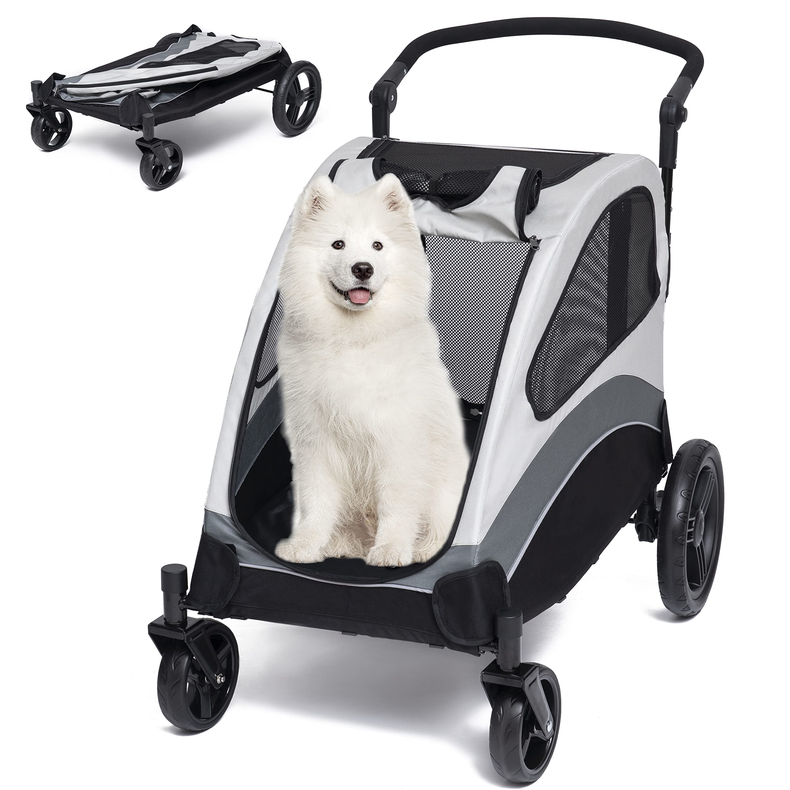 Tetesol Dog Stroller for Medium Large Dogs up to 100lbs 