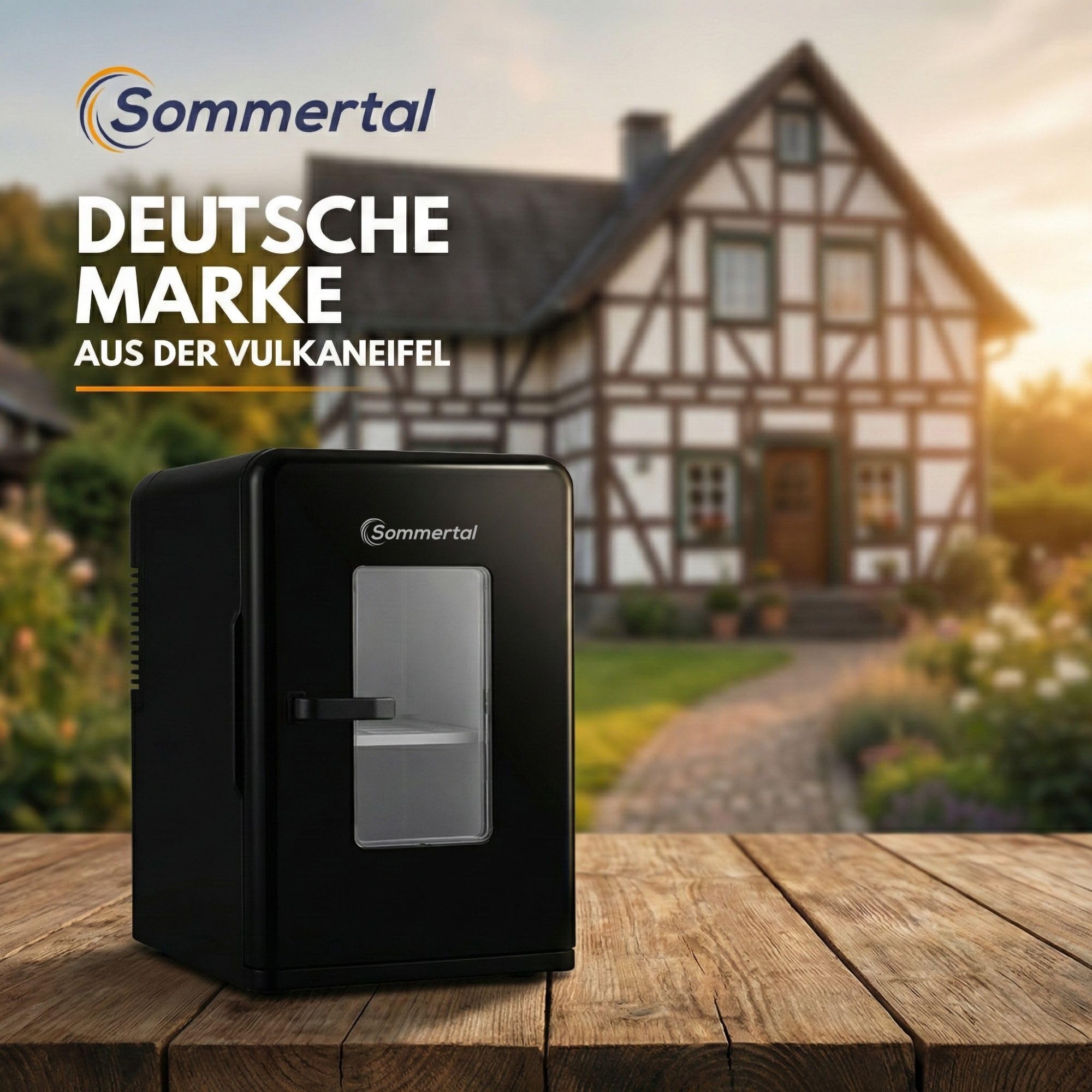 Sommertal KS15 Mini Kühlschrank, kühlen und wärmen, Volumen 15L, 230V für Zimmer Steckdose und 12V DC für Auto, Bierkühlschrank, Getränkekühlschrank, Minibar klein tragbar