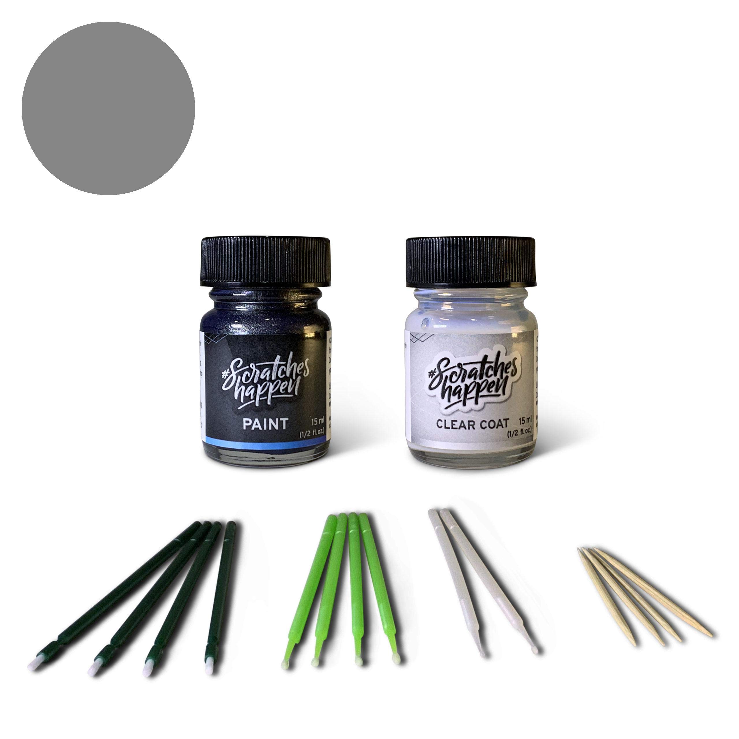 ScratchesHappen Exact-Match Touch Up Paint Kit Compatible with Aston Martin Meteorite Silver (1344D) - Bottle, Essential