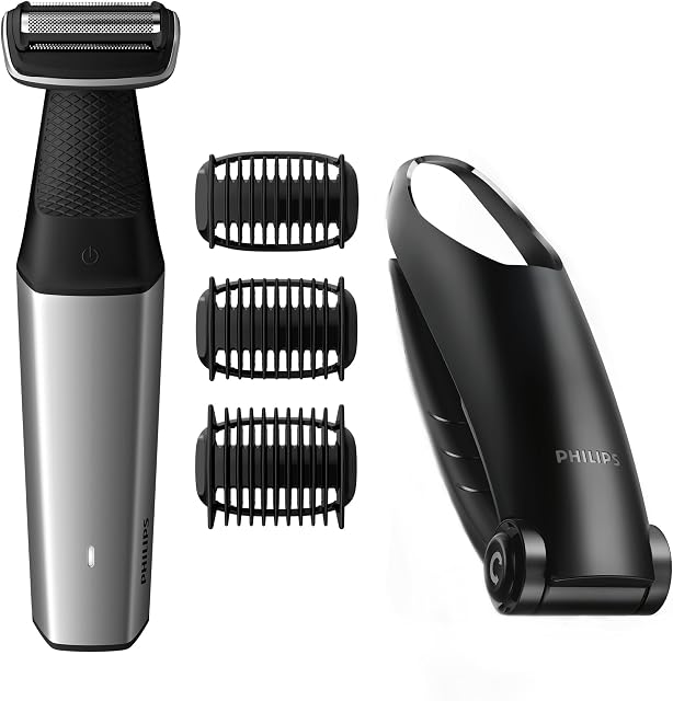 Philips Body Groomer, Series 5000 Showerproof with Back Reaching Attachment and Skin Comfort System, Corded and Cordless Use - BG5020/13, UK plug