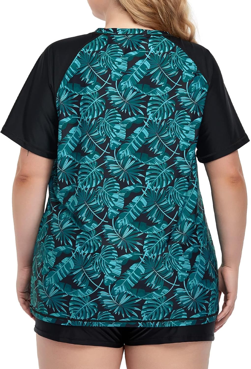 Inno Women's Plus Size Rash Guard Swim Shirt Short Sleeves UPF 50+ Swimwear Workout Tops - Image 3