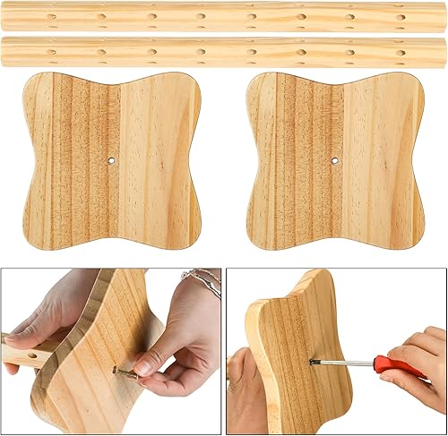 Miniatura 4 de AVLA Paquete de 2 soportes de madera para tartas, 48 agujeros, soporte decorativo para paletas de dulces, soporte de postre para bodas, cumpleaños,