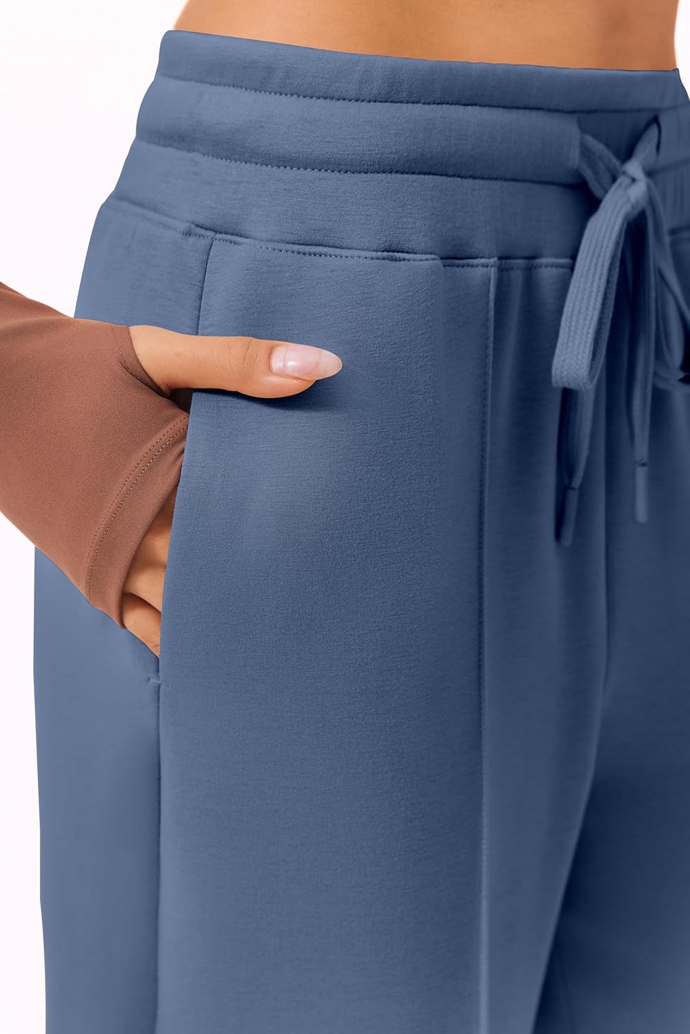 PINSPARK Wide Leg Sweatpants Women High Waisted Baggy Sweat Pants Elastic Elevated Seams Loose Active Pants with Pockets - Image 4