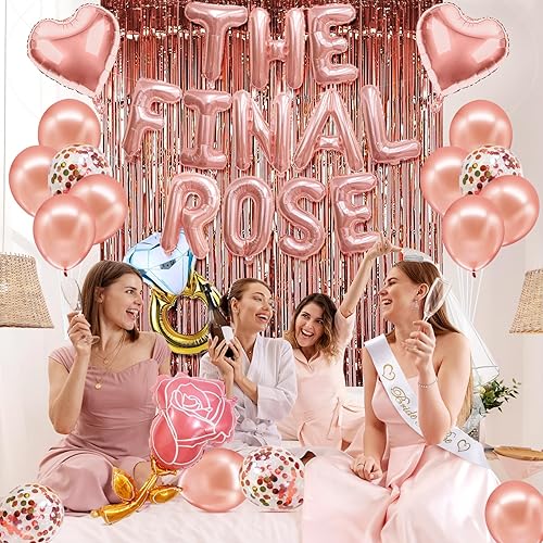 Miniatura 7 de Suministros de decoración para despedida de soltera, decoración de despedida de soltera, globos de novia de oro rosa, decoraciones de despedida de