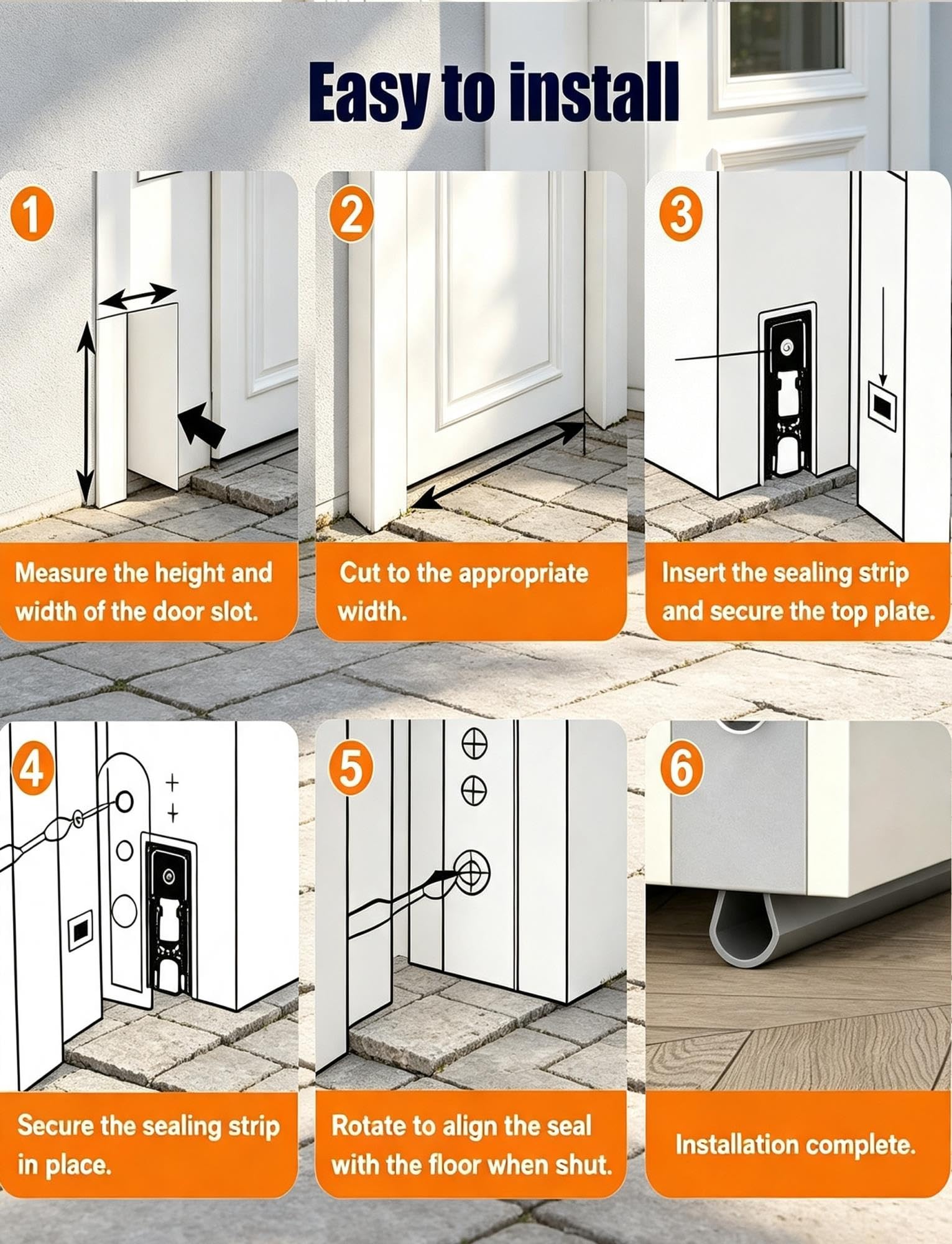 Burlete automático empotrable for puerta, sello aluminio inferior