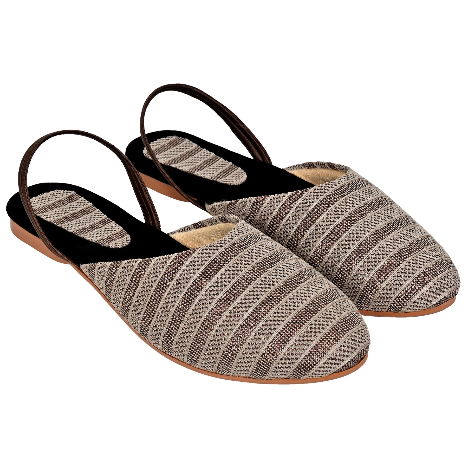 ALTEK Women Ethnic Antiskid Fashinable Sandels Daily Use Casualwear Soft Velvet Cloth Durable Indoor Outdoor Ballies Ethnic Flats Sandals Women Girl Formal Occasions Footwear 13135_Mule_Brown_120_5 (B0CK53KTH9) Amazon Price History, Amazon Price Tracker